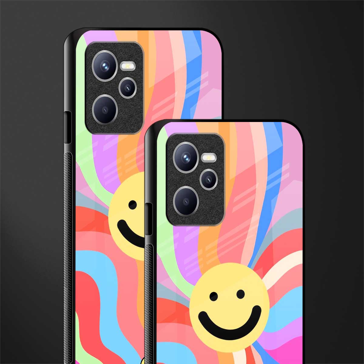 cheerful smiley glass case for realme c35 image-2