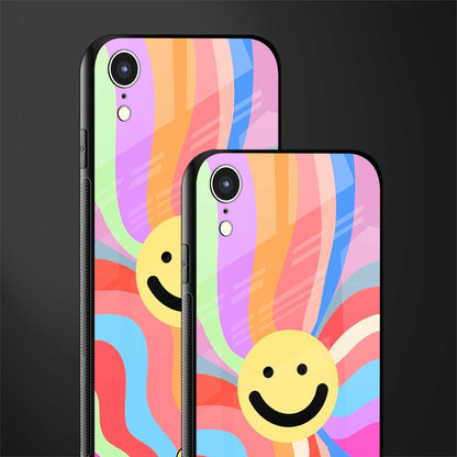 cheerful smiley glass case for iphone xr image-2