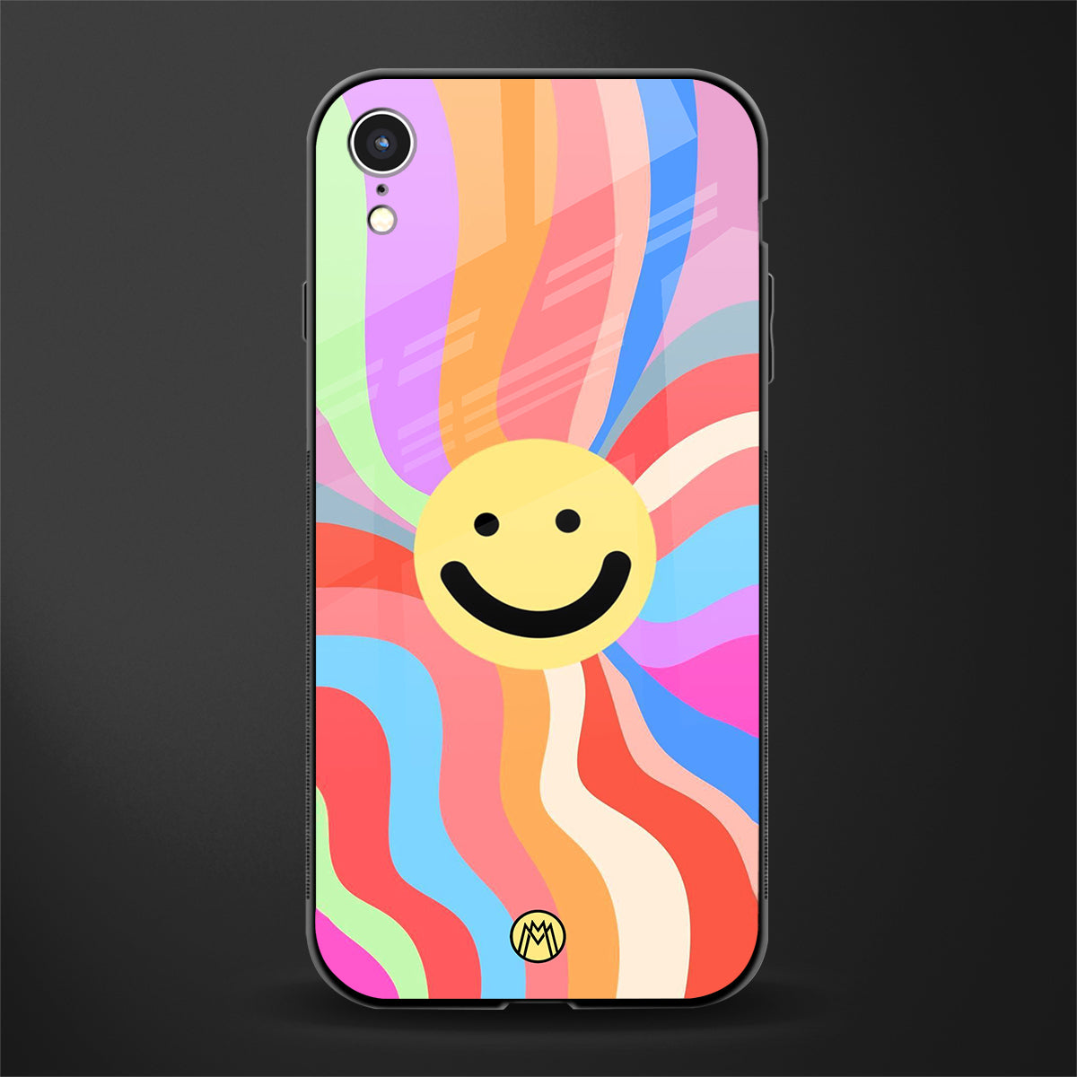 cheerful smiley glass case for iphone xr image