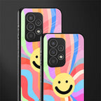 cheerful smiley back phone cover | glass case for samsung galaxy a23