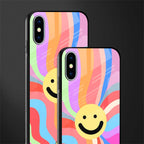 cheerful smiley glass case for iphone xs image-2