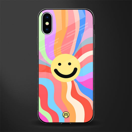 cheerful smiley glass case for iphone xs image