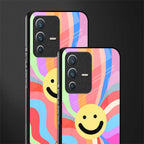 cheerful smiley glass case for vivo v23 5g image-2