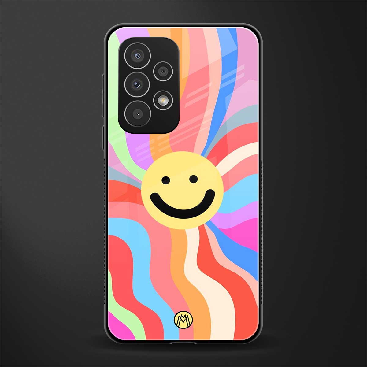 cheerful smiley back phone cover | glass case for samsung galaxy a73 5g