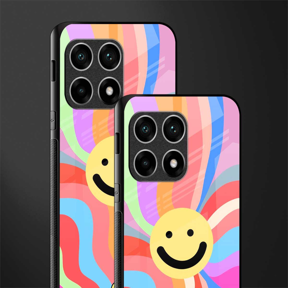 cheerful smiley glass case for oneplus 10 pro 5g image-2