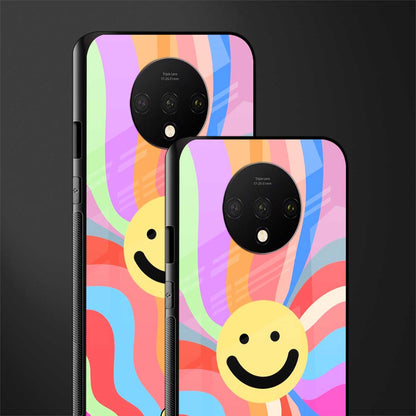 cheerful smiley glass case for oneplus 7t image-2