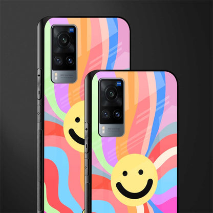 cheerful smiley glass case for vivo x60 image-2