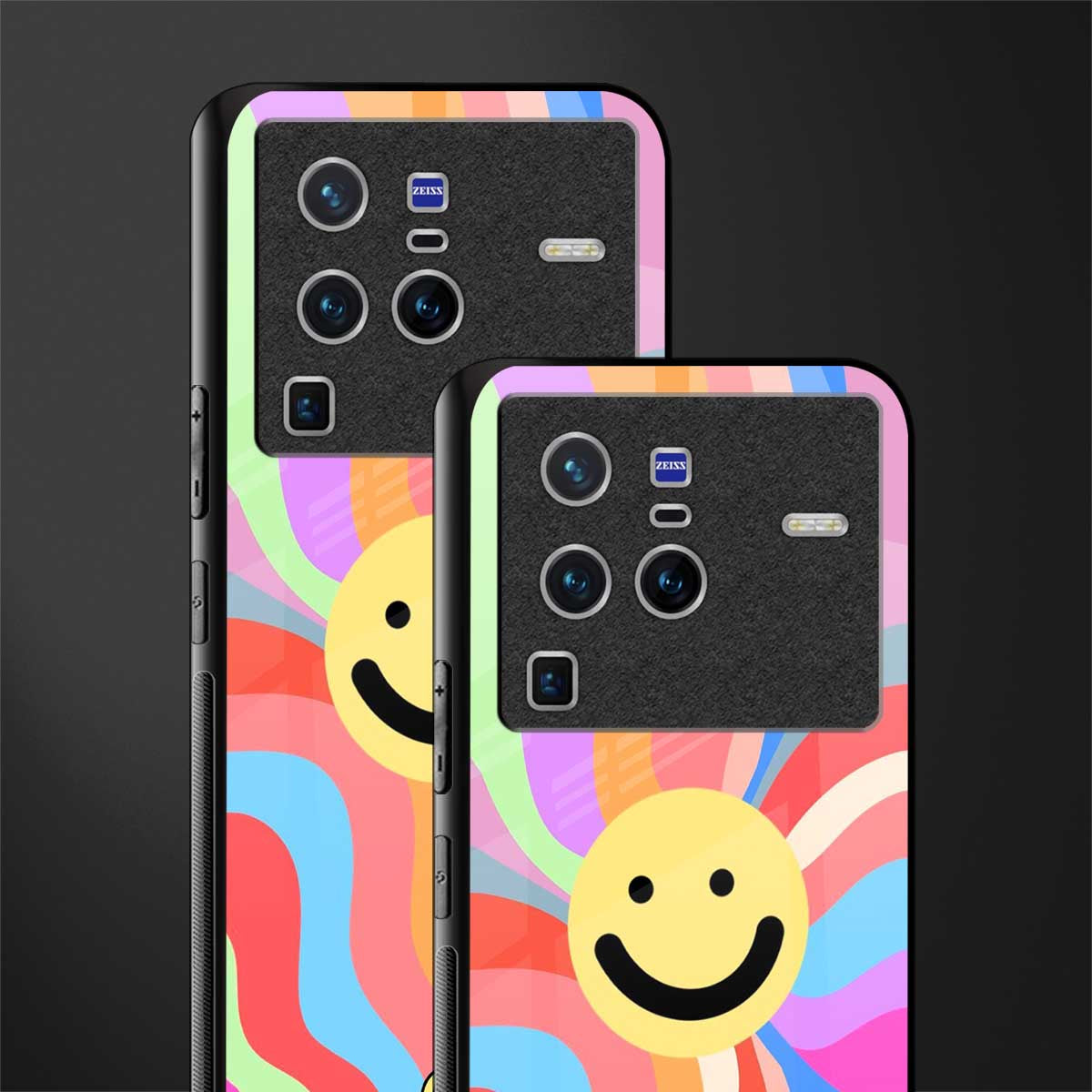 cheerful smiley glass case for vivo x80 pro 5g image-2