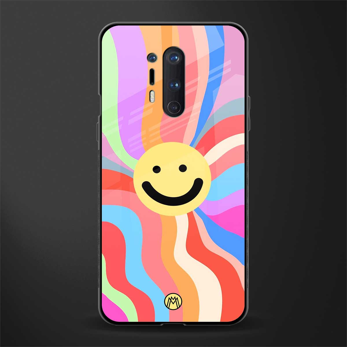 cheerful smiley glass case for oneplus 8 pro image