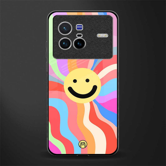 cheerful smiley glass case for vivo x80 image