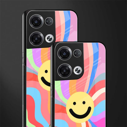 cheerful smiley back phone cover | glass case for oppo reno 8