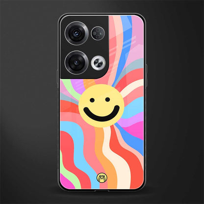 cheerful smiley back phone cover | glass case for oppo reno 8