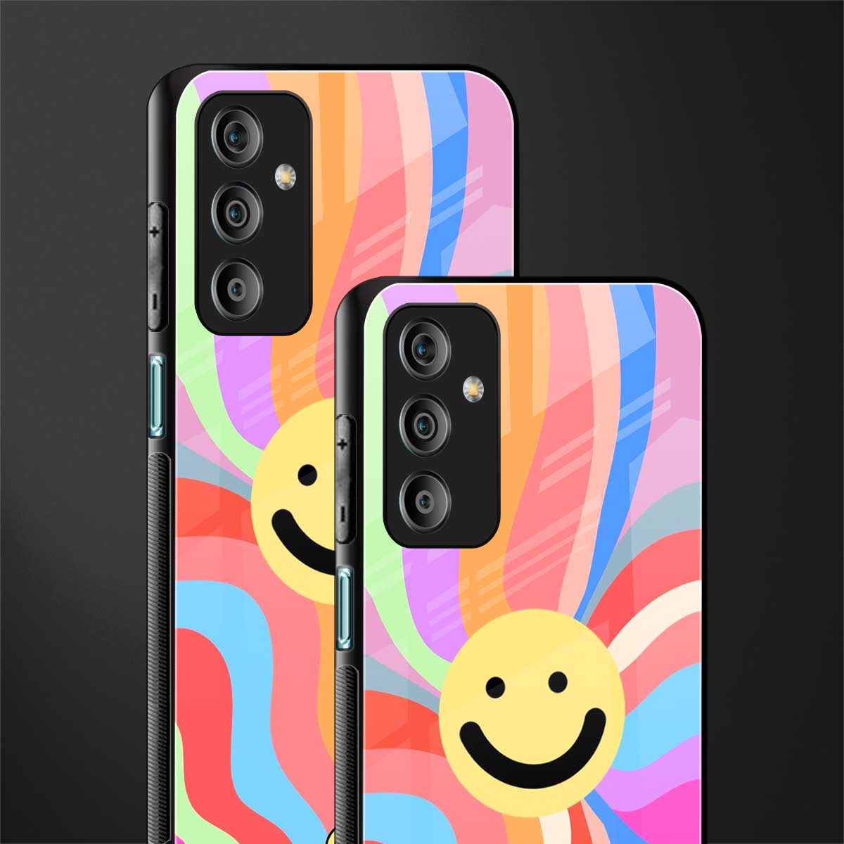 cheerful smiley back phone cover | glass case for samsung galaxy f23 5g