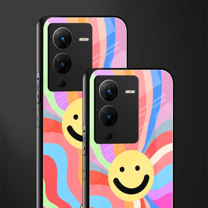 cheerful smiley back phone cover | glass case for vivo v25 pro 5g
