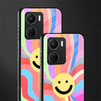 cheerful smiley back phone cover | glass case for vivo y16