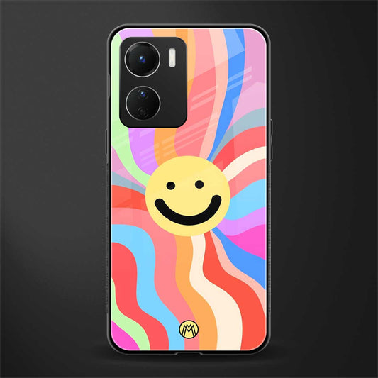 cheerful smiley back phone cover | glass case for vivo y16