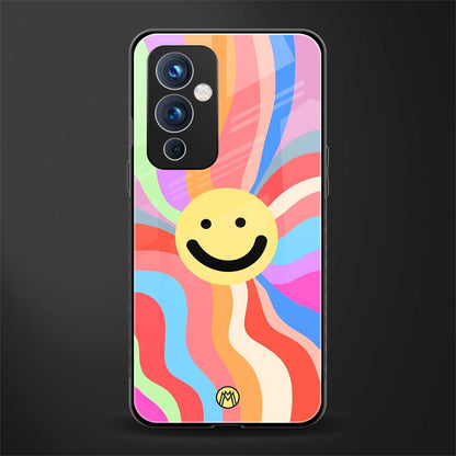 cheerful smiley back phone cover | glass case for oneplus 9