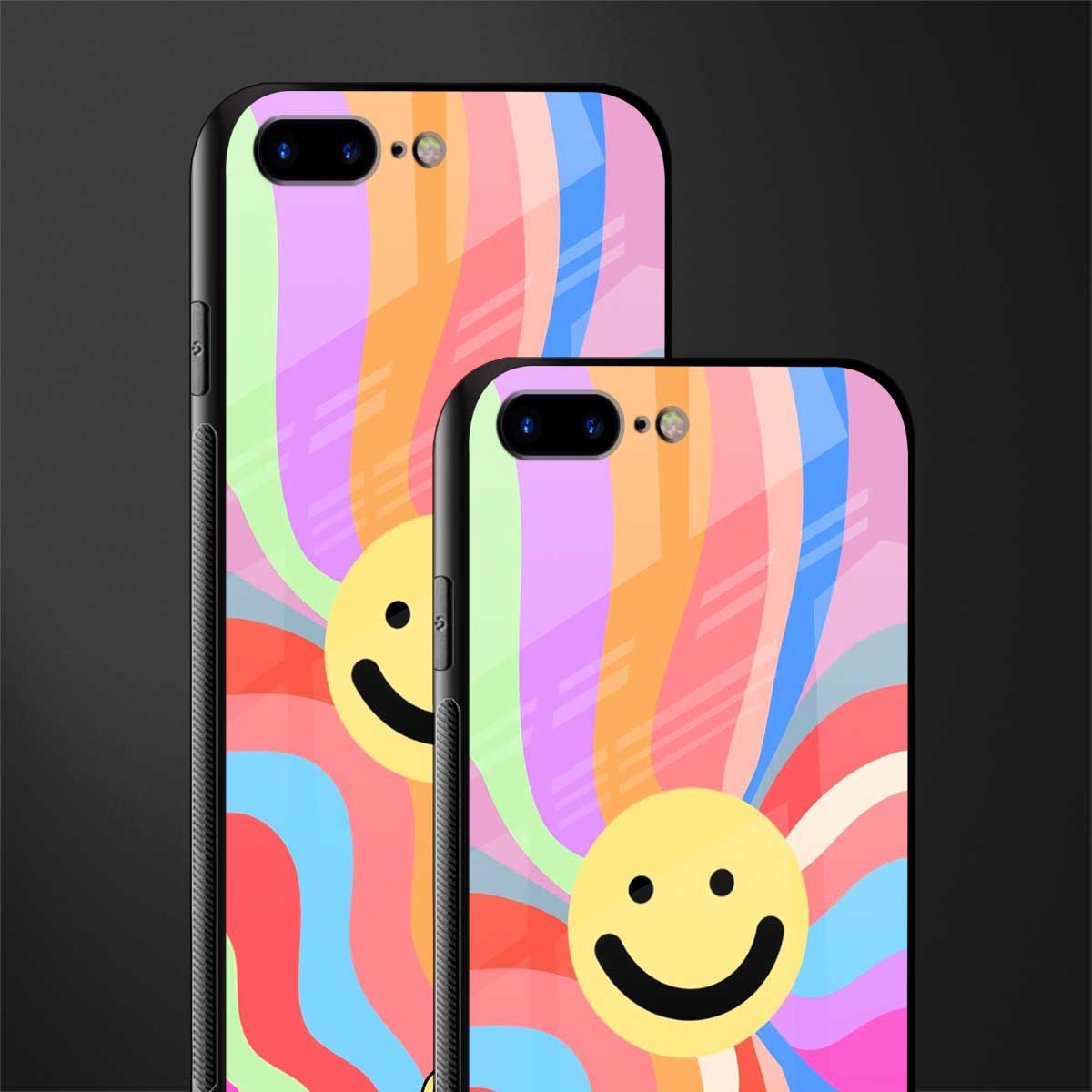 cheerful smiley glass case for iphone 8 plus image-2