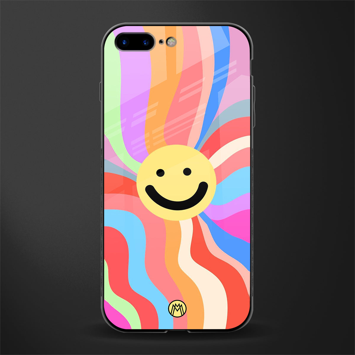 cheerful smiley glass case for iphone 8 plus image