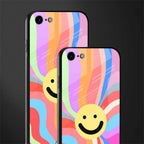 cheerful smiley glass case for iphone se 2020 image-2