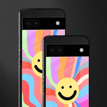 cheerful smiley back phone cover | glass case for google pixel 6a