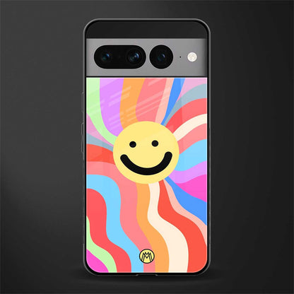 cheerful smiley back phone cover | glass case for google pixel 7 pro