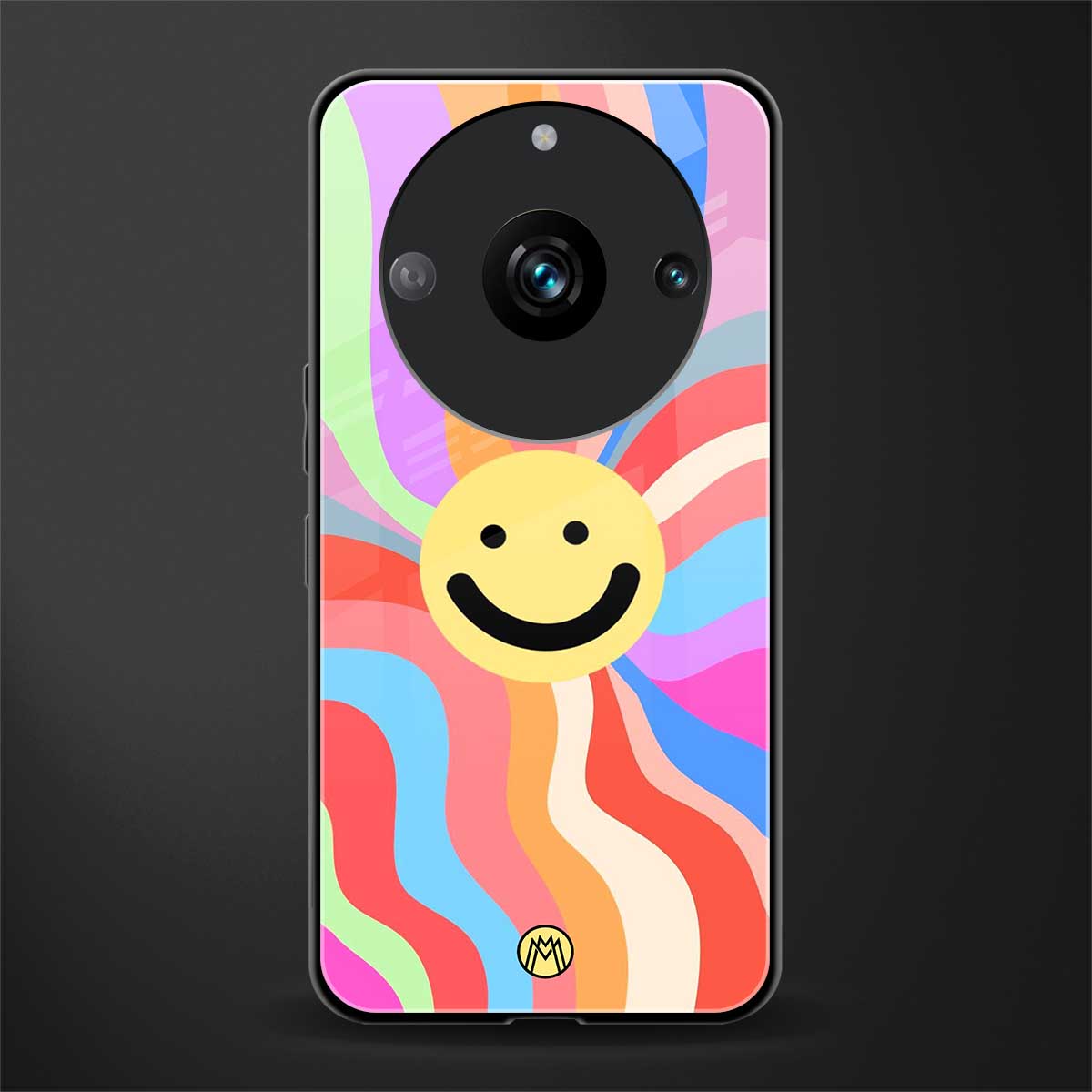 cheerful smiley back phone cover | glass case for realme 11 pro 5g