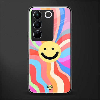 cheerful smiley back phone cover | glass case for vivo v27 pro 5g