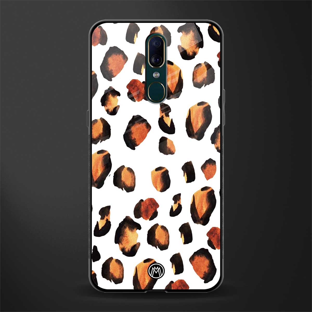 cheetah fur glass case for oppo a9 image
