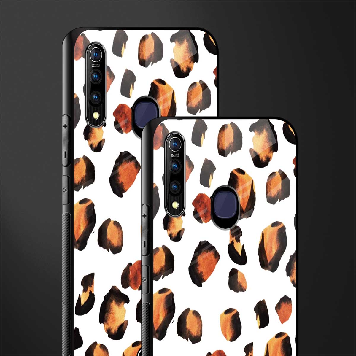 cheetah fur glass case for vivo z1 pro image-2