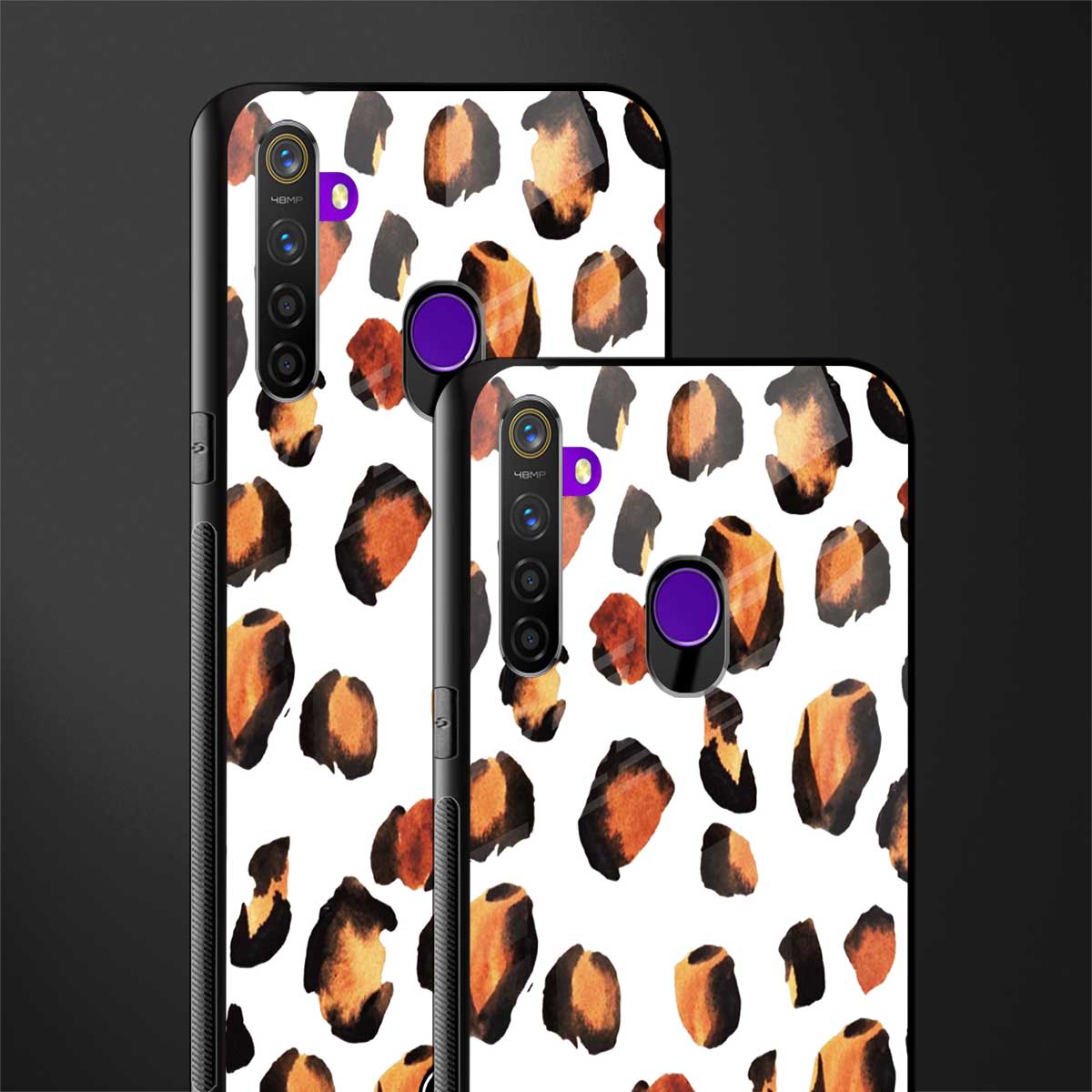 cheetah fur glass case for realme 5 pro image-2