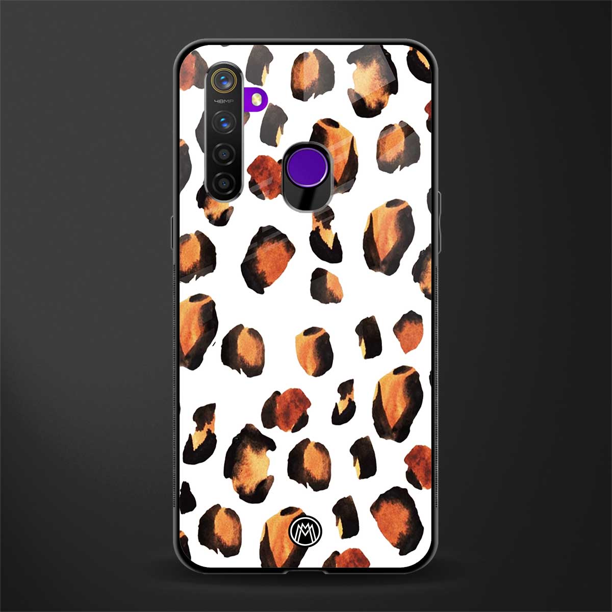 cheetah fur glass case for realme 5 pro image