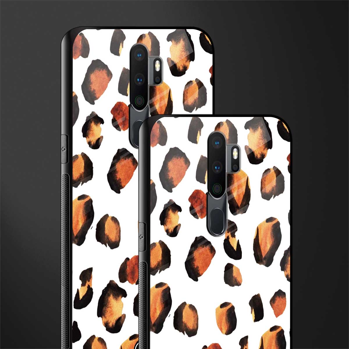 cheetah fur glass case for oppo a5 2020 image-2
