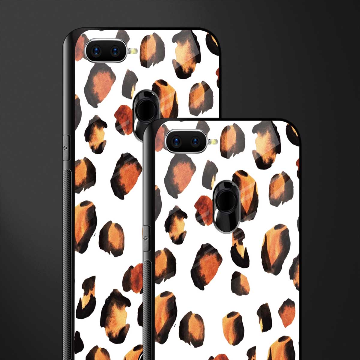 cheetah fur glass case for oppo a7 image-2