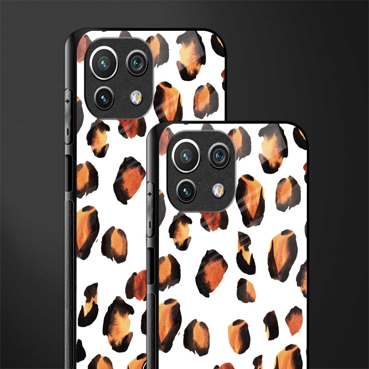 cheetah fur glass case for mi 11 lite image-2