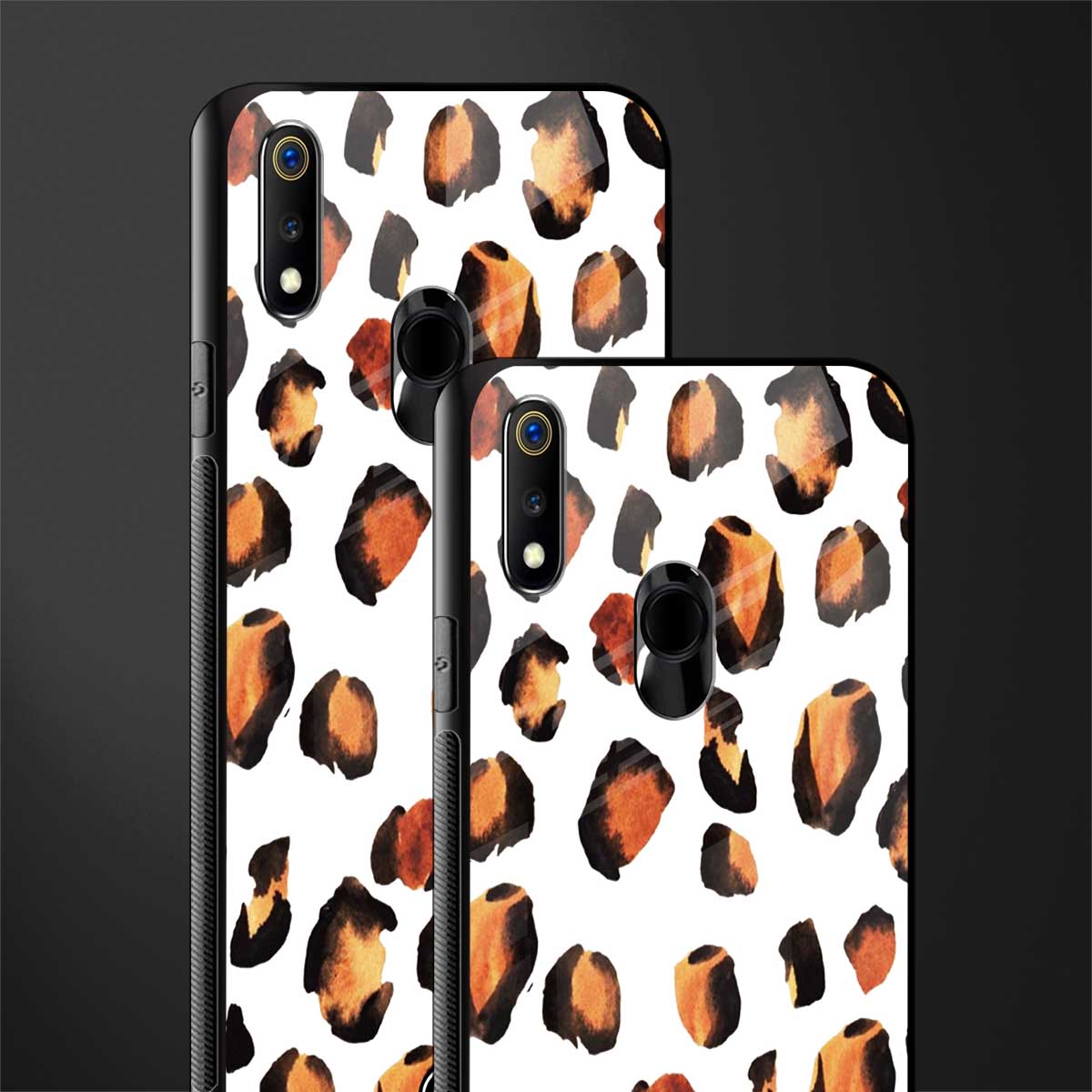 cheetah fur glass case for realme 3 pro image-2
