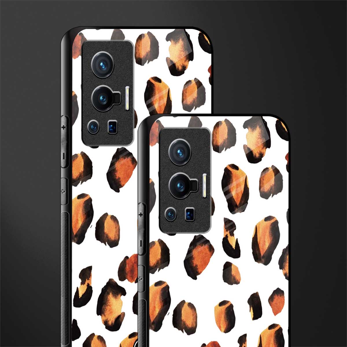 cheetah fur glass case for vivo x70 pro image-2