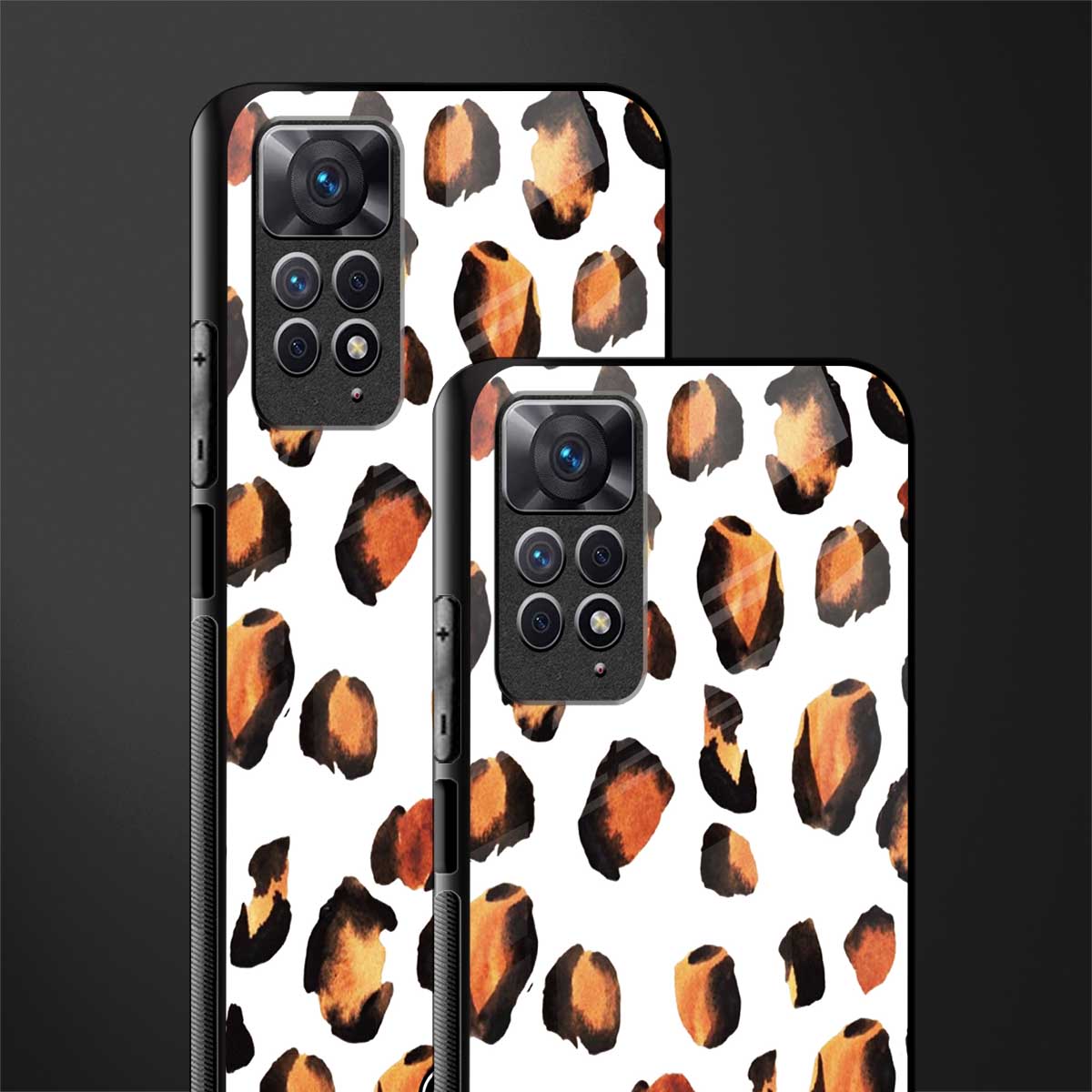 cheetah fur glass case for redmi note 11 pro image-2
