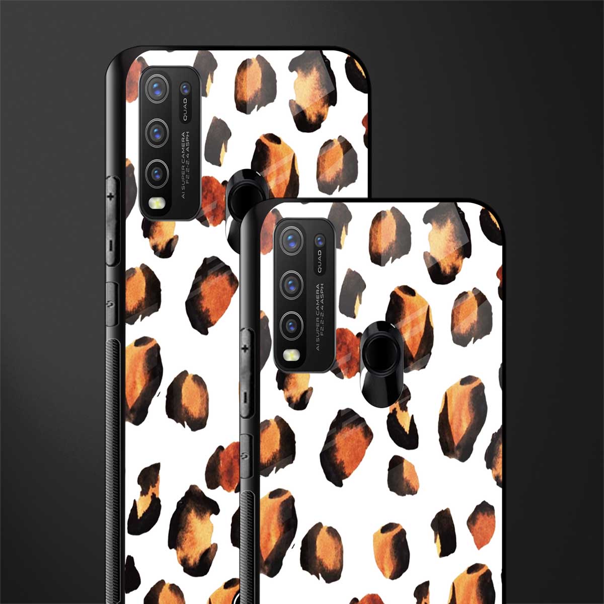 cheetah fur glass case for vivo y50 image-2