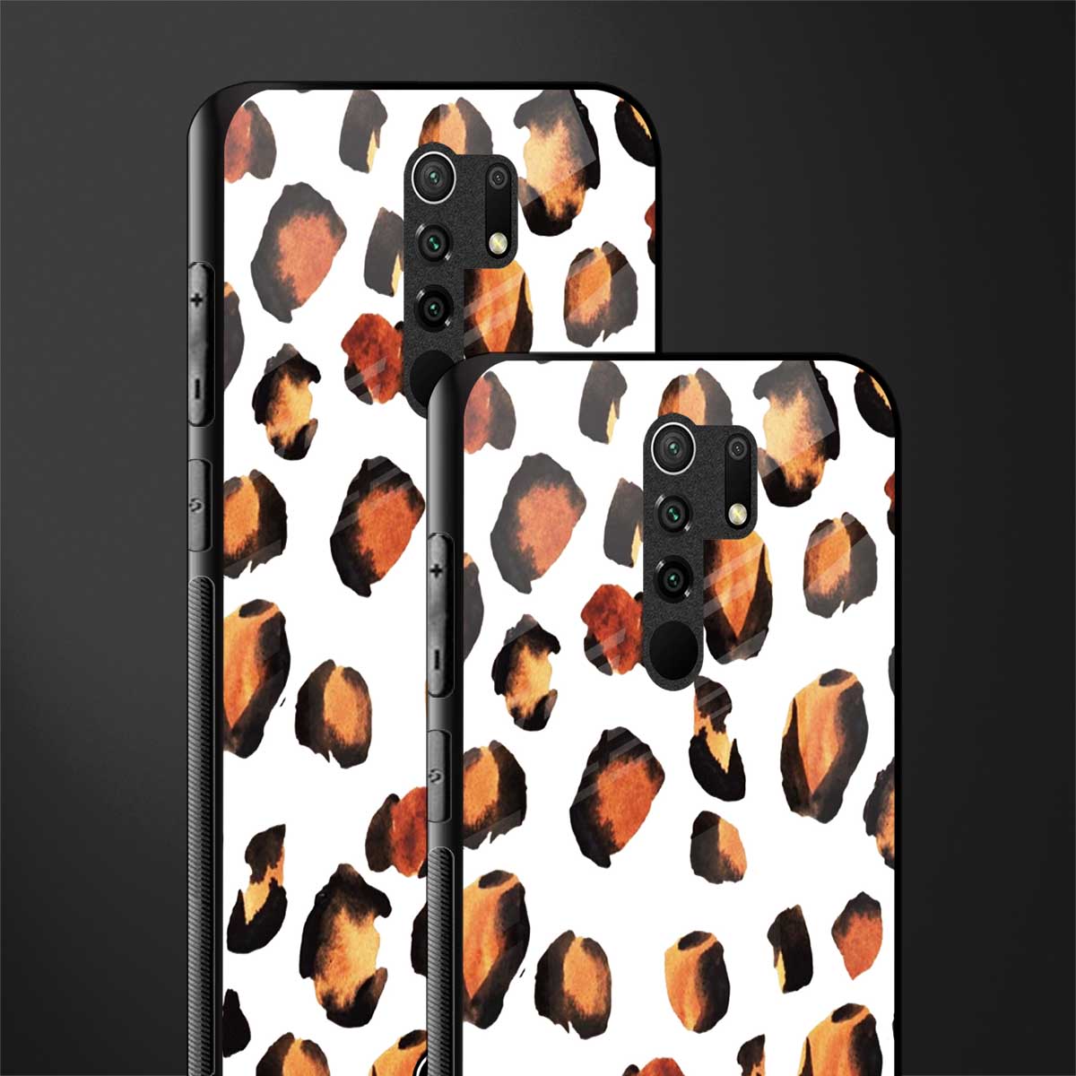 cheetah fur glass case for redmi 9 prime image-2