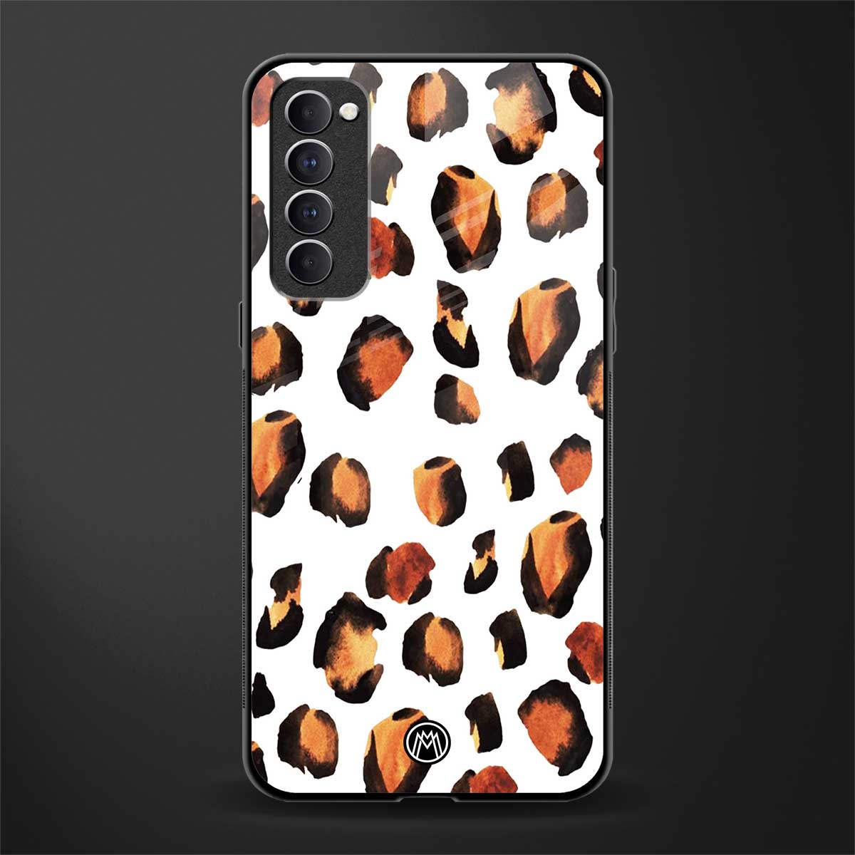 cheetah fur glass case for oppo reno 4 pro image