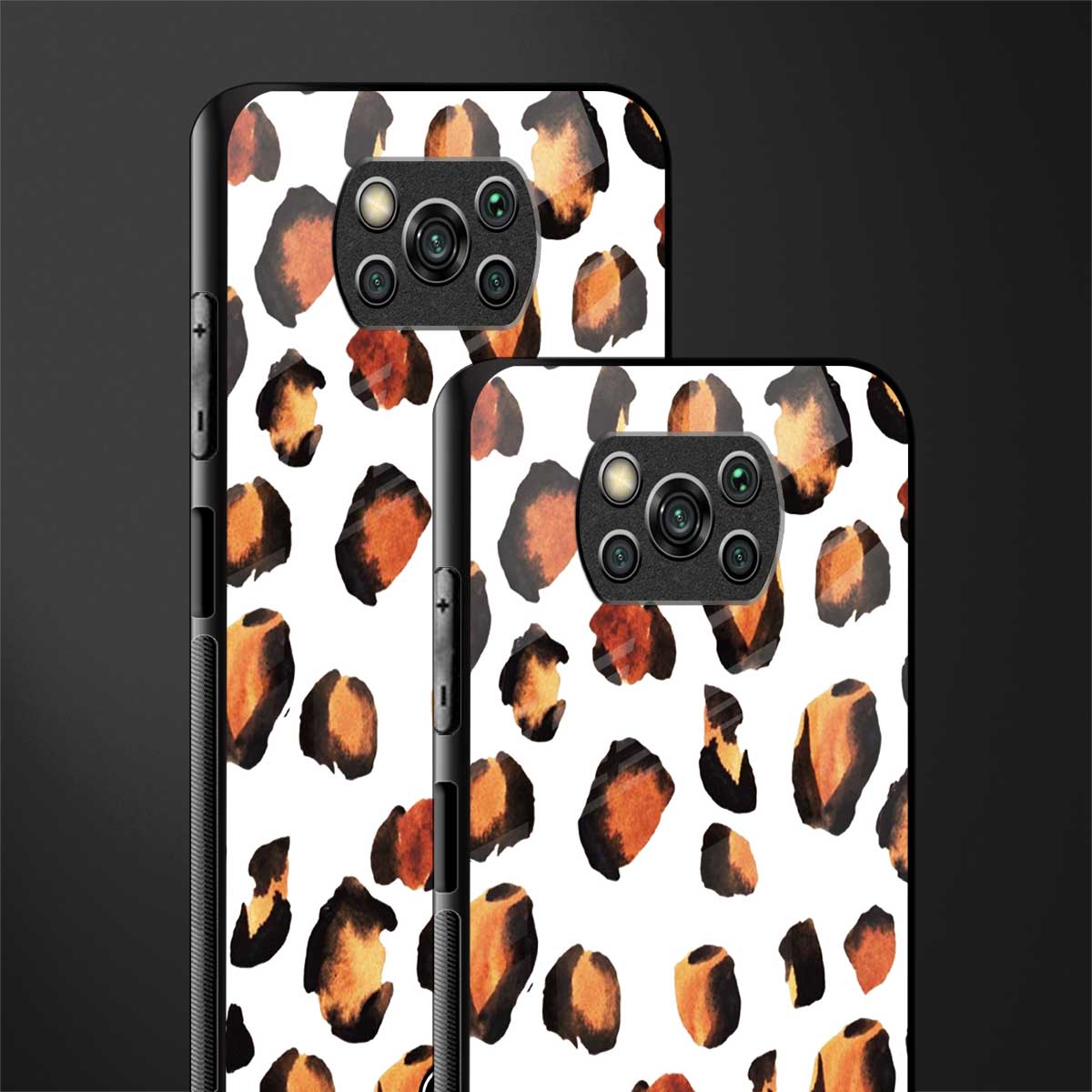 cheetah fur glass case for poco x3 image-2