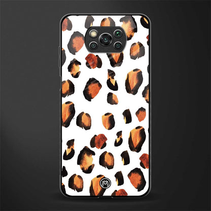 cheetah fur glass case for poco x3 pro image