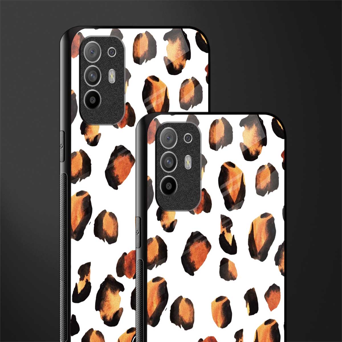 cheetah fur glass case for oppo f19 pro plus image-2