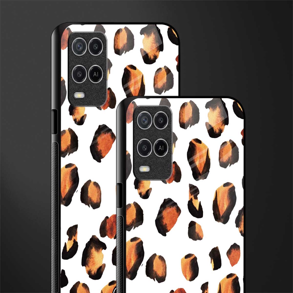 cheetah fur glass case for oppo a54 image-2