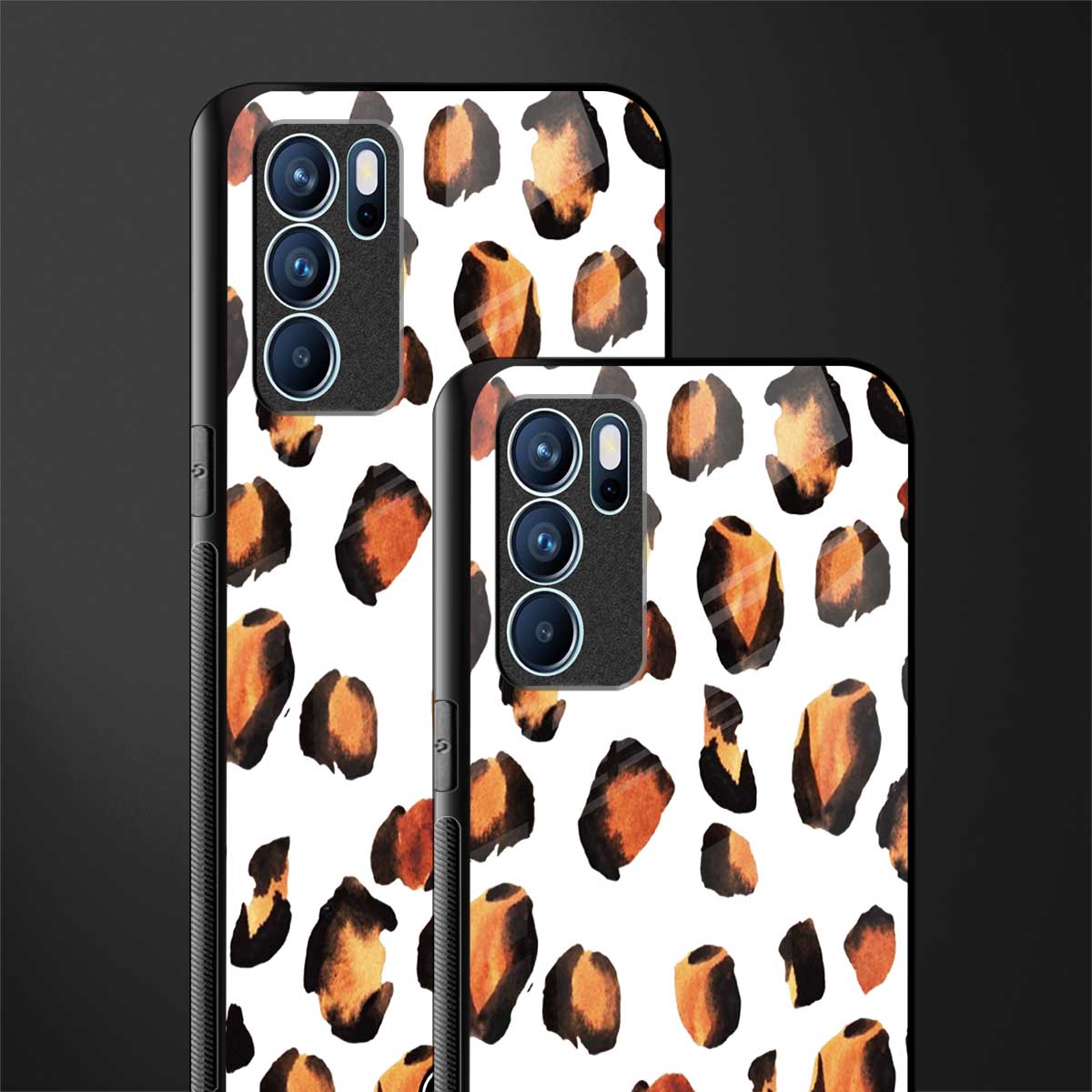 cheetah fur glass case for oppo reno6 5g image-2