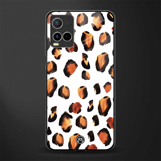 cheetah fur glass case for vivo y33s vivo y33t image