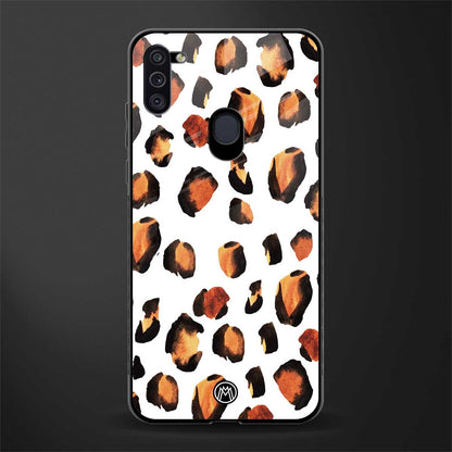 cheetah fur glass case for samsung galaxy m11 image