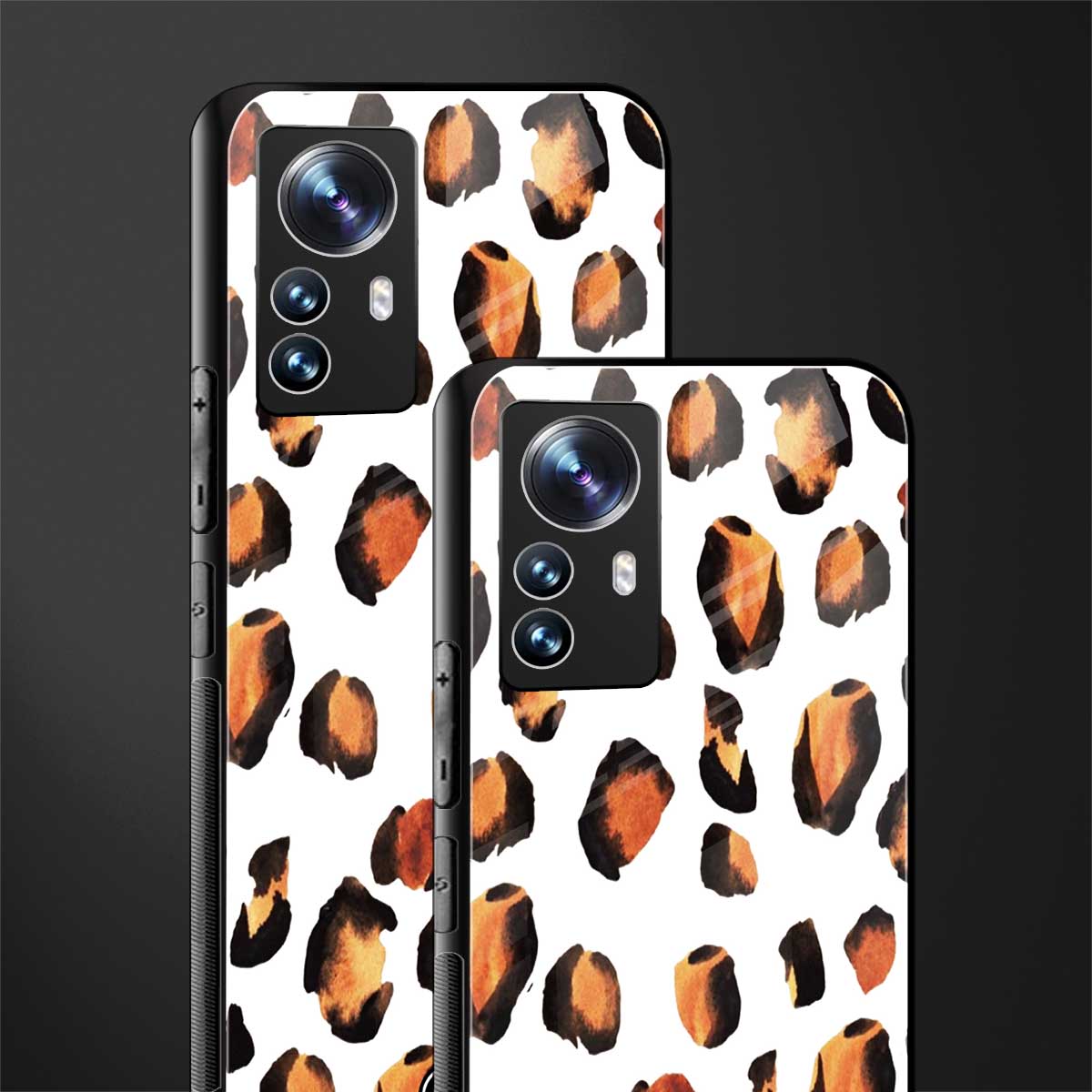 cheetah fur back phone cover | glass case for xiaomi 12 pro