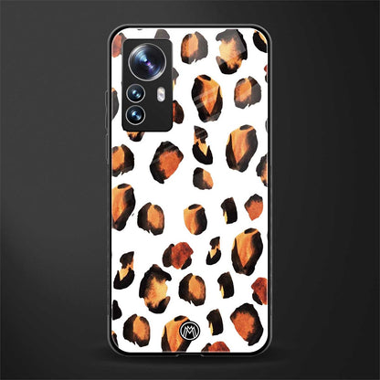 cheetah fur back phone cover | glass case for xiaomi 12 pro